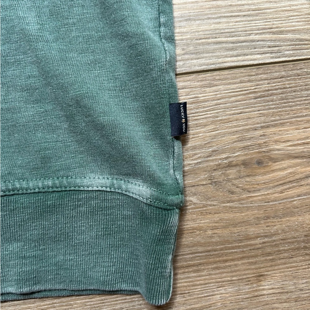 Lucky Brand | Weekend Slub Jersey Hoodie in Washed out Green (Small) - Picture 3 of 13